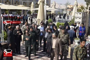 آیین افتتاحیه رزمایش گروه های جهادی تخصصی بسیج ادارات کشور از گلزار شهدای کرمان