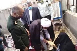 دیدار فرمانده سپاه ناحیه بردسکن و دیگر مسئولین شهرستان از خانواده شهید نودهی