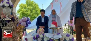 برگزاری جشن ازدواج زوج جوان در کنار مزار شهدای گمنام شیرود