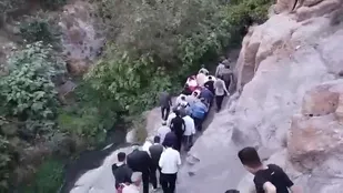 کوهپیمایی دو و نیم ساعته نجاتگران برای نجات مرد سقوط کرده از درخت