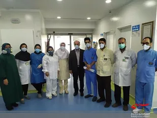 بازدید رئیس دانشگاه علوم پزشکی تبریز از مرکز واکسیناسیون کرونا بیمارستان شهید محلاتی