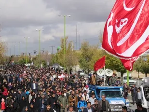 پیاده روی جاماندگان اربعین در شهرستان بروجن