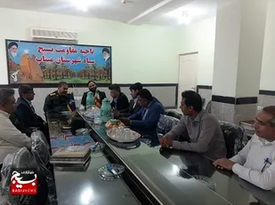 دیدار رئیس فرهنگ و ارشاد اسلامی ، رئیس و شورای اداری آموزش و پرورش شهرستان میناب  از فرمانده سپاه ناحیه میناب به مناسبت هفته بسیج