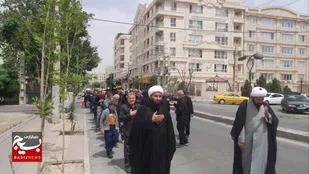 برپایی دسته عزاداری در ایام شهادت امام&zwnj;جعفر صادق (ع) در کیانمهر