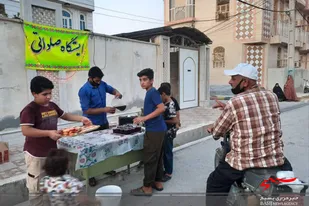 برپایی ایستگاه صلواتی به مناسبت عید غدیر خم در شهر چغادک