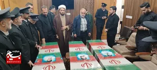 تشییع پیکر شهدای تازه تفحص شده دفاع مقدس در حرم مطهر رضوی