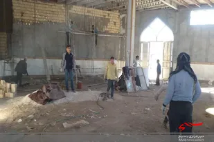 مرمت و تعمیر مسجد النبی(ص) فامنین به همت گروه جهادی
