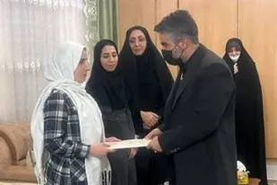 تجلیل فرماندار از فرزانه عظیمی، نخبه نابینای پیشوایی