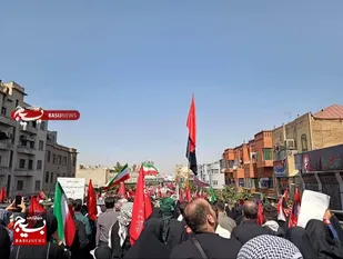 حضور مردم آغاجاری در مراسم وداع و تشییع رهبری