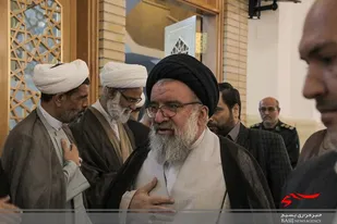 مراسم هفتمین روز شهادت طلبه بسیجی مهدی زاهدلویی در حرم حضرت معصومه(س)