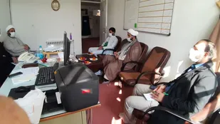 دیدار مسئول نمایندگی، ولی فقیه در ناحیه دانشجویی با مسئول بسیج طلاب و روحانیون سپاه الغدیر
