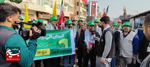 حضور مهندسین بسیجی سازمان بسیج مهندسین صنعت ومعدن،تجارت تهران در قالب گردان رزمی مهندسی در رزمایش الی بیت المقدس
