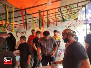 موکب جاماندگان اربعین در روستای متی کلای بابل + تصاویر