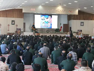 مراسم وداع با پیکر مطهر پنج شهید مدافع حرم