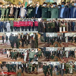 تجدید پیمان مسئولان با شهدا/ قبور مطهر شهدای شهر یاسوج گلباران شد