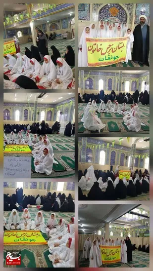 حضور دانش&zwnj;آموزان مدرسه نرجس خاتون جونقان در نماز جمعه