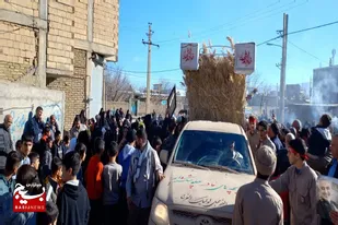 استقبال از پیکر مطهر شهید گمنام توسط مردم شهیدپرور روستاهای نهاوند