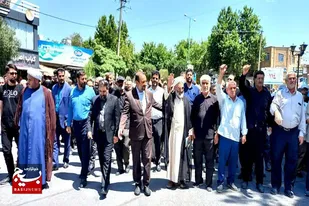 راهپیمایی جمعه &laquo;خشم و نصر&raquo; در نهاوند برگزار شد