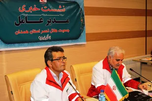 نشست خبری مدیرعامل جمعیت هلال احمر استان همدان با اصحاب رسانه