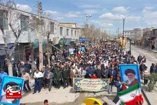 حضور مردم بصیر شهرستان درگزین در راهپیمایی روز قدس