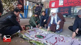 ادای احترام به شهیدی که در محراب خدمت به شهادت رسید