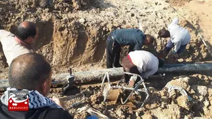 مشکل شکستگی خط انتقال آب روستاهای قلعه چنعان برطرف شد