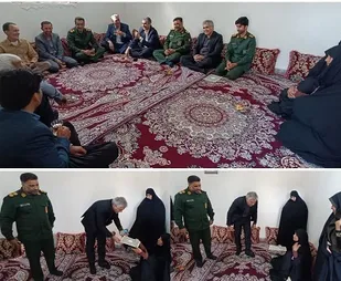 دیدار فرماندار و فرمانده سپاه شهرستان با شهید شاخص سال۱۴۰۴ شهرستان سیریک