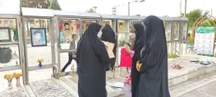 غبارروبی مزار شهدا در روز ولادت امام هادی (ع) توسط حوزه نرجس خاتون ناحیه مرکزی یزد