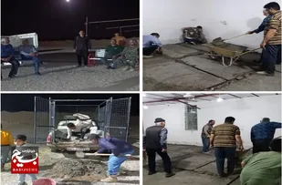 پایان عملیات سیمان&zwnj;کاری اتاقک نگهبانی پنل&zwnj;های خورشیدی در سرخه