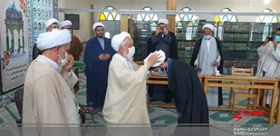 آیین عمامه گذاری طلاب حوزه علمیه کوتنا با حضور مسئول دفتر نمایندگی ولی فقیه در سپاه کربلا