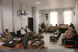 دیدار فرمانده و جمعی از مسئولان قرارگاه  عملیاتی شهید معمار با دادستان ایرانشهر