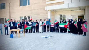 حمایت دانشجویان دانشگاه پیام نور یاسوج از مردم مظلوم فلسطین +(تصاویر)