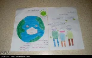 مسابقه نقاشی کودکان با موضوع کرونا در شهرستان قرق برگزار شد