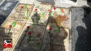 مزار شهدای سوم خرداد در قم غبارروبی شد