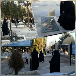 غبارروبی گلزار شهدا با حضور خواهران بسیجی شاهرود+ عکس