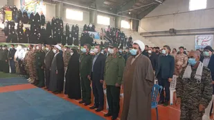 گردهمایی بسیجیان شهرستان صحنه در استادیوم آزادی