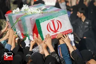مراسم تشییع شهید گمنام لاله پرپر شده در منطقه آزاد تجاری اروند خرمشهر