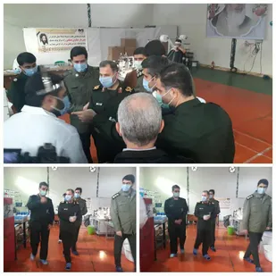بازدید سردار فرمانده سپاه کربلا از مرکز تمام اتوماتیک تولید ماسک شهید مرادزاده