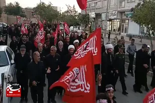 مراسم پیاده&zwnj;روی جاماندگان اربعین حسینی در فامنین