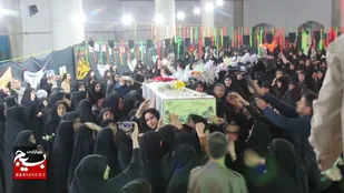 مراسم تشییع شهدای خوشنام در مصلی نماز جمعه شهرستان گلوگاه