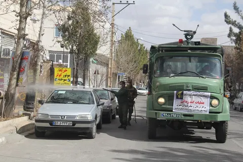 عملیات گندزدایی و ضدعفونی یگان جنگ نوین سپاه روح الله درمحلات