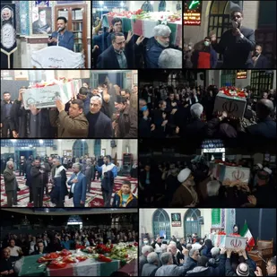 وداع مردم پیشوا با پیکر پاک و مطهر شهید گمنام دفاع مقدس
