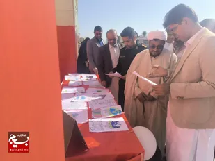 نواختن زنگ پدافند غیرعامل در مدرسه حضرت زینب(س) شهرستان میرجاوه