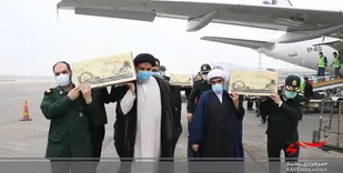 ورود پیکر پنج شهید تازه تفحص شده به اهواز