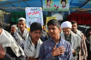 از زیارت قبر شهید علم الهدی تا نوحه سرایی و مداحی کاروان گلستانی در جوار شهدای هویزه /تصاویر