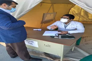 ایستگاه سلامت به مناسبت هفته بسیج درسپاه ناحیه ویژه زاهدان بر پا شد