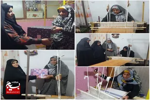 بسیجیان روستا اروانه از کارگاه حوله بافی خانگی بازدید کردند