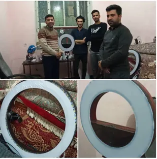 تولید چراغ حلقوی (یک محصول کاملا وارداتی) توسط دو جوان بسیجی در کارگاه خانگی