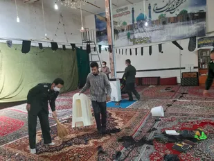 نظافت و سیاهپوش کردن مهدیه شهرک ولیعصر (عج) شاهرود+ تصاویر