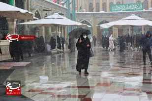 حال و هوای برفی حرم حضرت معصومه(س)